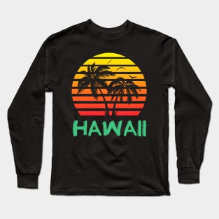 Hawaii 80s Sunset Long Sleeve T-Shirt